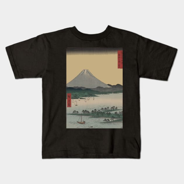 The Pine Forest of Miho in Suruga Province Kids T-Shirt by DonDota